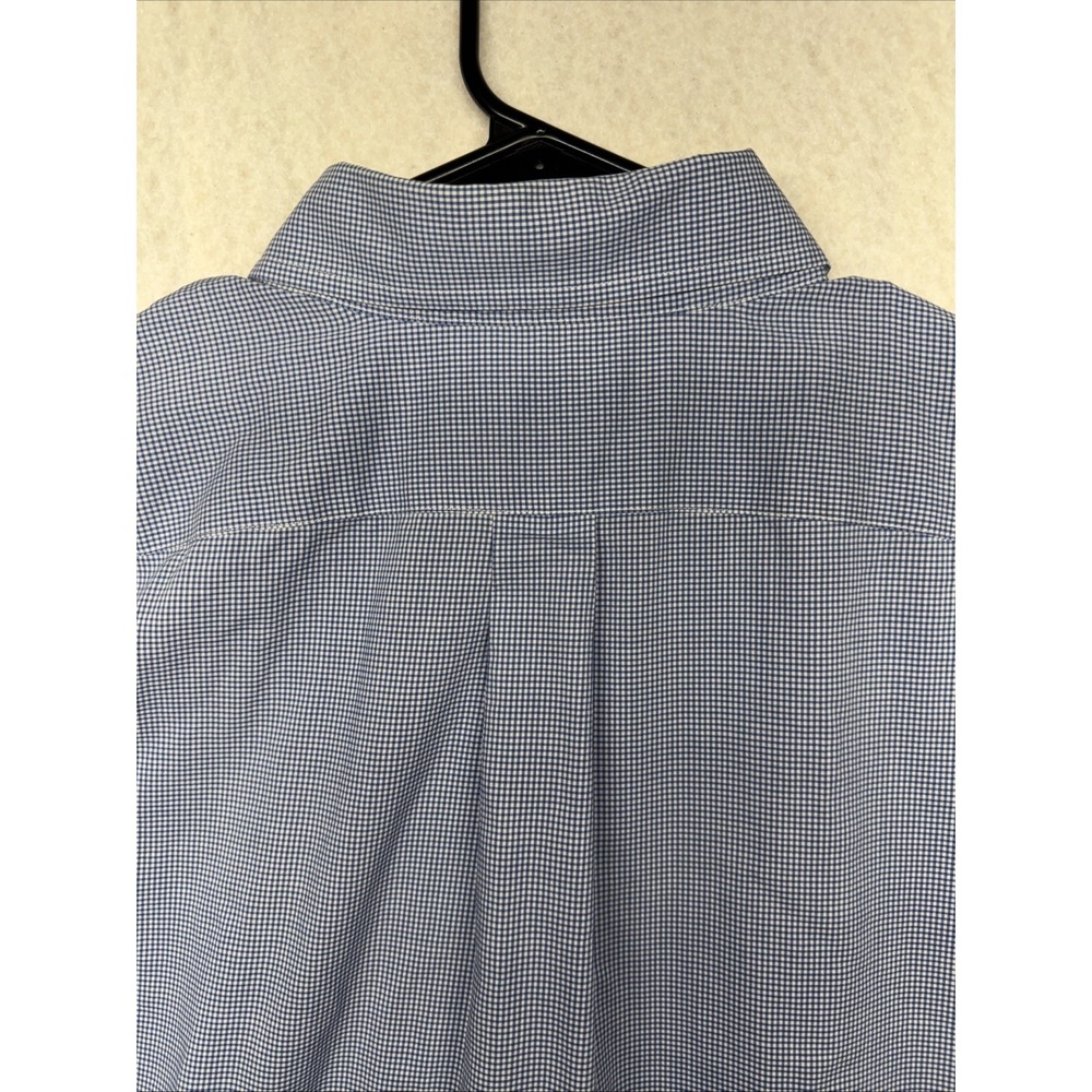 Lauren Ralph Lauren Mens 16 34/35 Classic Fit Blue Gingham Non Iron Dress Shirt - Picture 3 of 16
